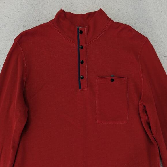 Relwen Red‎ 1/4 Snap Pullover Men's Size XL Sweater Sweatshirt - Picture 3 of 7